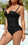 Emoswim - Women's Push Up Wrap Front Swimsuit One Piece Tummy Control Bathing Suits Bandeau Support Slimming Swimwear