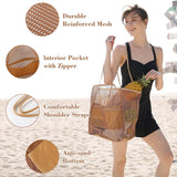 đ„Women's Swimming Beach Bag Portable One Shoulder Storage Bag Crossbody Bag Versatile Mesh Bag