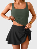 Emoswims - Tankini Swimsuit for Women Tummy Control Two Piece Bathing Suit High Waisted Tank Top with Swim Skirt