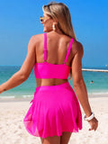 Emoswim - Women's High Waisted Bikini Set Gold Metal Two Piece Swimsuits Tummy Control Tie Knot 2026 Bathing Suits