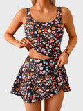Emoswim - Tankini Swimsuit for Women Tummy Control Two Piece Bathing Suit High Waisted Tank Top with Swim Skirt