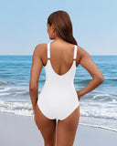 Emoswim - Women Tummy Control One Piece Swimsuit - Push Up Bathing Suit Full Coverage Slimming Swimwear