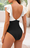 Emoswim - Women's One Piece Swimsuit Ruffle Cutout Bathing Suits Slimming Tummy Control V Neck Wrap Swimwear