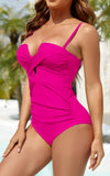 Emoswim - Women's Push Up Wrap Front Swimsuit One Piece Tummy Control Bathing Suits Bandeau Support Slimming Swimwear