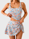 Emoswim - Tankini Swimsuit for Women Tummy Control Two Piece Bathing Suit High Waisted Tank Top with Swim Skirt