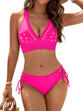 EMOSWIM Petal Hollow V-Neck Two-Piece String Bikini Set