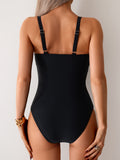 Emoswimsuit - Women's One Piece Swimsuit Tummy Control Bathing Suit Plunge V Neck Swimwear
