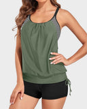 Emoswim - Tankini Swimsuits for Women Two Piece Tummy Control Bathing Suit with Shorts