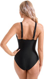 Emoswim - Women Sexy Mesh Tummy Control Swimsuit Push Up High Waisted Bathing Suit