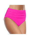 Emoswim - Tummy Control High Waisted Ruched Swim Shorts Bikini Bottom