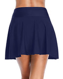 Emoswim - Breathable Black Pleated High Waisted Swim Skirt