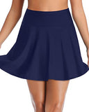 Emoswim - Breathable Black Pleated High Waisted Swim Skirt