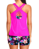 Emoswim - 3 Piece Tankini Swimsuits for Women Tummy Control Bathing Suits