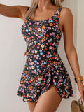 Emoswim - Tankini Swimsuit for Women Tummy Control Two Piece Bathing Suit High Waisted Tank Top with Swim Skirt