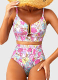 Emoswim - 2026 Summer Two Piece Bikini Set U-Wire Cutout High Waisted Swimsuit