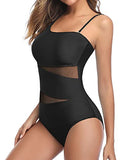 Emoswim - Tummy Control Mesh One Piece Swimsuit For Curvy Women