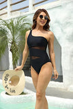 Emoswim - Tummy Control Mesh One Piece Swimsuit For Curvy Women