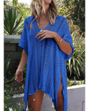 Emoswim - See-Through Crochet Hollow Irregular Cover Up