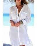 Emoswim - Navy Pocket Long Sleeve Cover Up