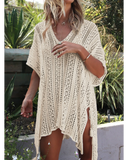 Emoswim - See-Through Crochet Hollow Irregular Cover Up