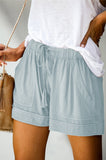 Emoswimsuit - Womens Drawstring Shorts Summer Elastic Waist Casual Lightweight with Pockets