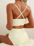 Emoswim - 2026 Summer Two Piece Bikini Set U-Wire Cutout High Waisted Swimsuit
