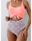 Emoswim - Women's One Piece Swimsuit Tummy Control Slimming Bathing Suit Cutout Tie Knot Swimwear