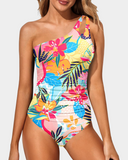 Emoswim - One Shoulder One Piece Swimsuit for Women Tummy Control Bathing Suits