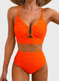 Emoswim - 2026 Summer Two Piece Bikini Set U-Wire Cutout High Waisted Swimsuit