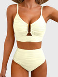 Emoswim - 2026 Summer Two Piece Bikini Set U-Wire Cutout High Waisted Swimsuit