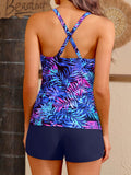 Emoswim - Women Tankini Swimsuits with Shorts Two Piece Tummy Control Bathing Suits
