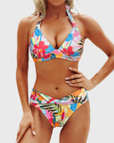 Emoswim - Women Two Piece Bathing Suits Push Up Bikini Set Halter Swimsuit Vintage Swimwear