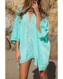 Emoswim - White V-Neck Loose Cover Up