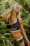 Emoswim - Black Colorblock Cut Back Bikini Set