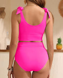 Emoswim - Two Piece High Waisted Swimsuits Women Tummy Control Bikini Modest Bathing Suit