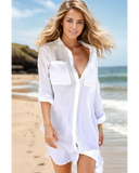 Emoswim - Navy Pocket Long Sleeve Cover Up