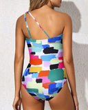 Emoswimsuit - One Shoulder One Piece Swimsuit for Women Tummy Control Bathing Suits