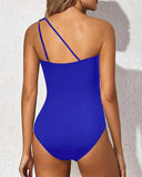 Emoswim - One Shoulder One Piece Swimsuit for Women Tummy Control Bathing Suits