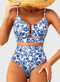 Emoswim - 2026 Summer Two Piece Bikini Set U-Wire Cutout High Waisted Swimsuit