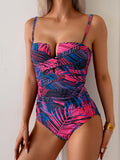 Emoswim - Women's Push Up Wrap Front Swimsuit One Piece Tummy Control Bathing Suits Bandeau Support Slimming Swimwear