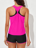 Emoswim - Womens Athletic 3 Piece Tankini Swimsuits with Shorts Swim Tank Tops