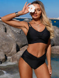 Emoswim - Women’s High Waisted Tummy Control Bikini Sets Full Coverage Bathing Suit