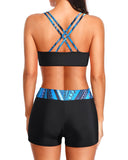 Emoswim - 3 Piece Tankini Swimsuits for Women Tummy Control Bathing Suits