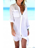 Emoswim - Navy Pocket Long Sleeve Cover Up