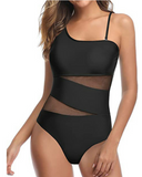 Emoswim - Tummy Control Mesh One Piece Swimsuit For Curvy Women