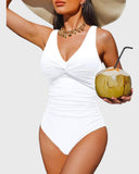 Emoswim - Women Tummy Control One Piece Swimsuit - Push Up Bathing Suit Full Coverage Slimming Swimwear
