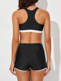 Emoswim - Womens Athletic 3 Piece Tankini Swimsuits with Shorts Swim Tank Tops