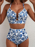 Emoswim - 2026 Summer Two Piece Bikini Set U-Wire Cutout High Waisted Swimsuit